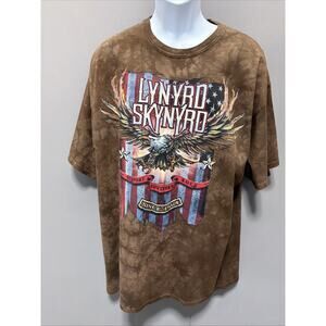 Lynyrd Skynyrd - Support Southern Rock Liquid Blue Tie Dye Mens T Shirt XXL